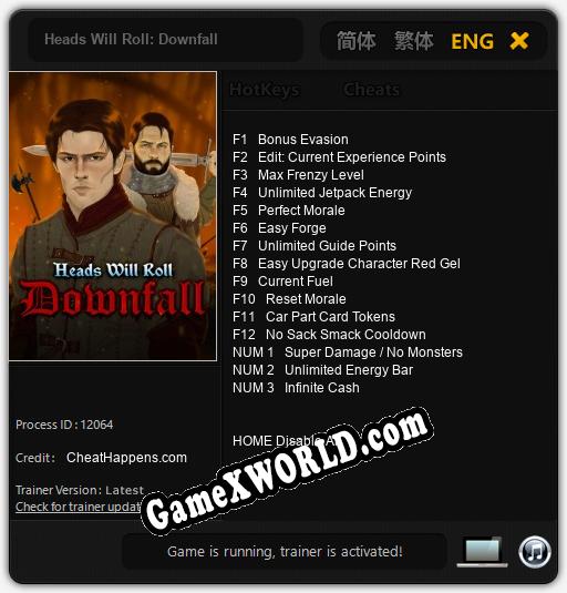 Heads Will Roll: Downfall: ТРЕЙНЕР И ЧИТЫ (V1.0.92)