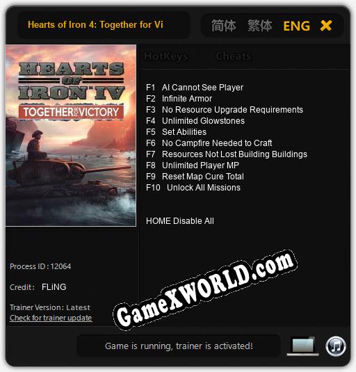 Hearts of Iron 4: Together for Victory: Читы, Трейнер +10 [FLiNG]