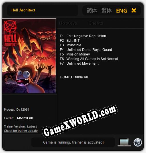Трейнер для Hell Architect [v1.0.8]