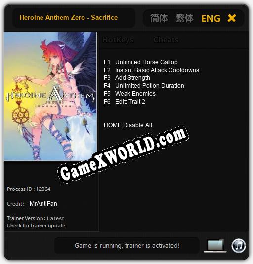 Heroine Anthem Zero - Sacrifice: Трейнер +6 [v1.5]