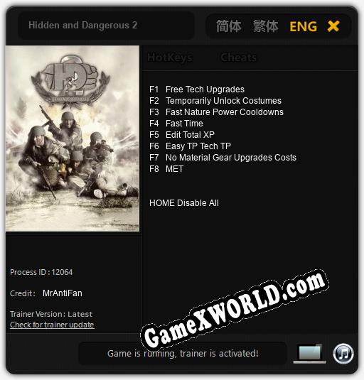 Hidden and Dangerous 2: Трейнер +8 [v1.3]