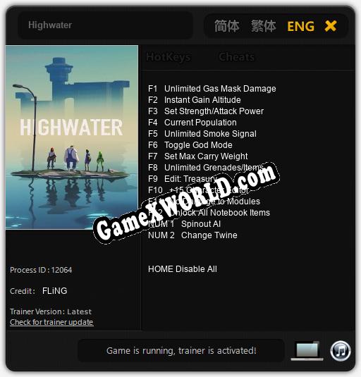 Трейнер для Highwater [v1.0.6]