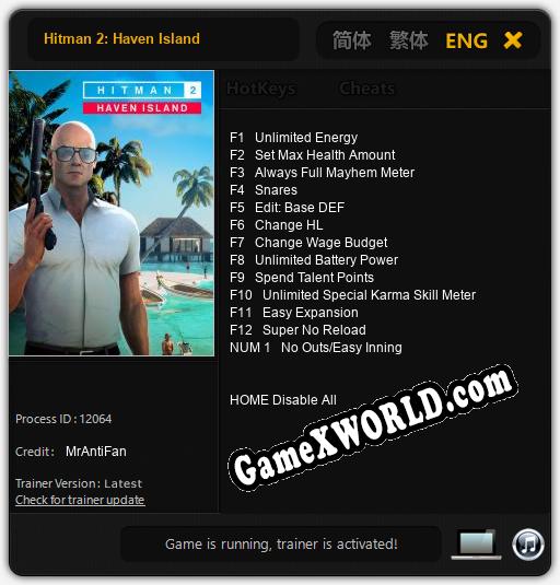 Hitman 2: Haven Island: Читы, Трейнер +13 [MrAntiFan]