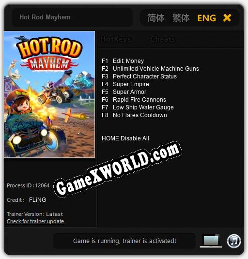 Hot Rod Mayhem: Читы, Трейнер +8 [FLiNG]