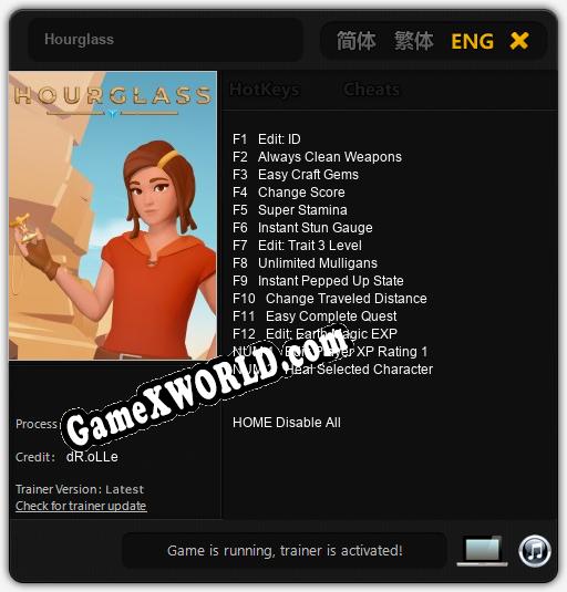 Трейнер для Hourglass [v1.0.2]