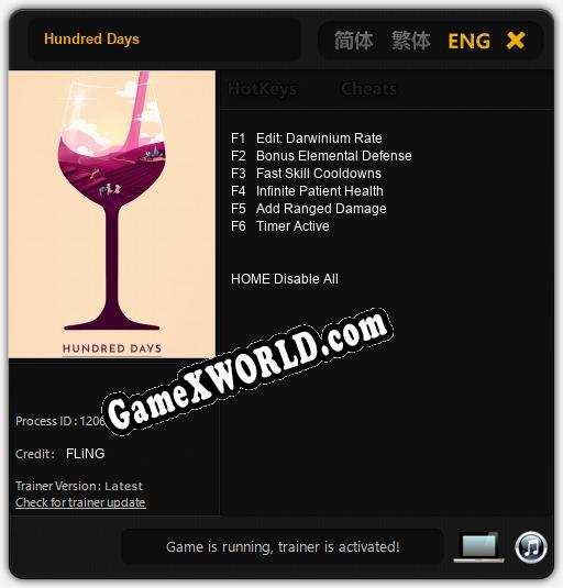Hundred Days: ТРЕЙНЕР И ЧИТЫ (V1.0.3)