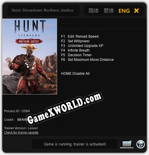 Трейнер для Hunt: Showdown Northern Justice [v1.0.3]