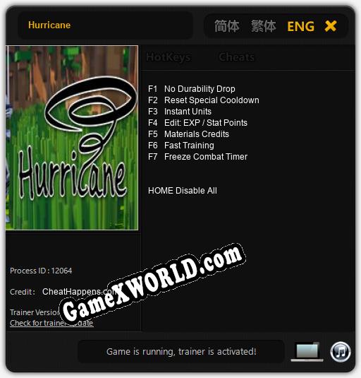 Hurricane: Трейнер +7 [v1.2]