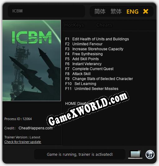 ICBM: Читы, Трейнер +11 [CheatHappens.com]