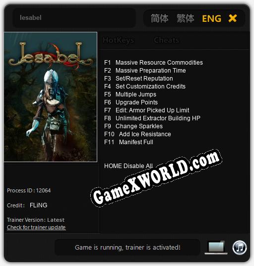 Iesabel: Трейнер +11 [v1.3]