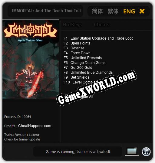 IMMORTAL: And The Death That Follows: Читы, Трейнер +10 [CheatHappens.com]