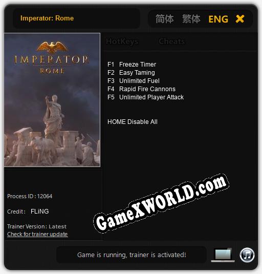 Imperator: Rome: ТРЕЙНЕР И ЧИТЫ (V1.0.15)