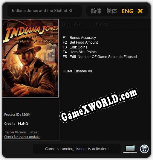 Indiana Jones and the Staff of Kings: Читы, Трейнер +5 [FLiNG]