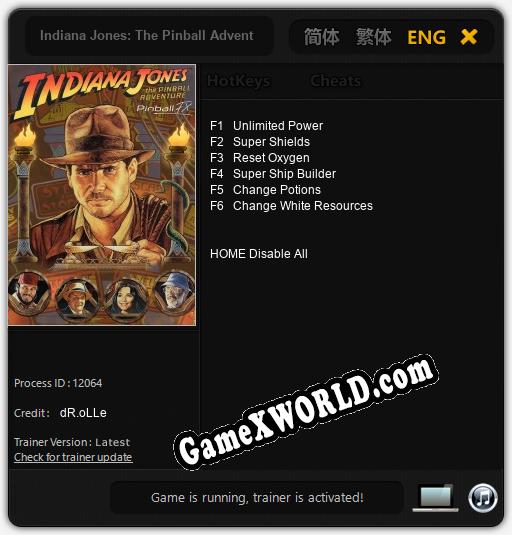 Indiana Jones: The Pinball Adventure: Читы, Трейнер +13 [FLiNG]