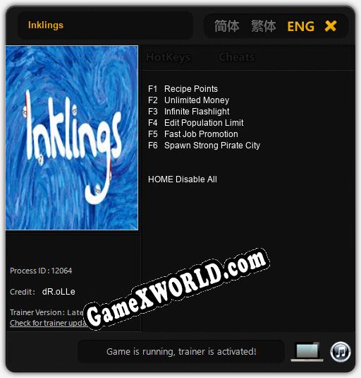 Трейнер для Inklings [v1.0.7]