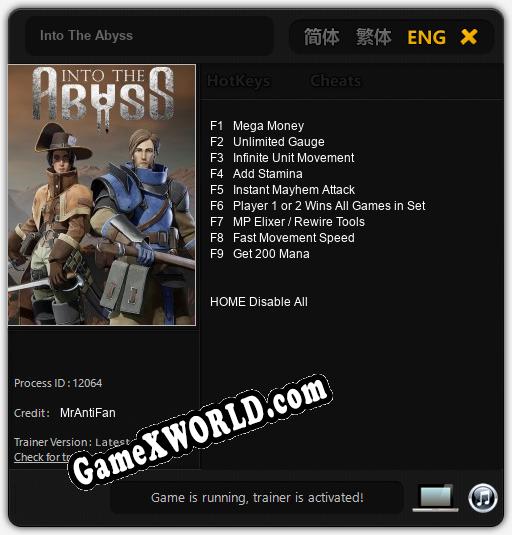 Into The Abyss: Трейнер +9 [v1.4]
