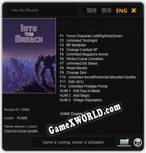 Трейнер для Into the Breach [v1.0.5]