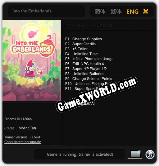 Трейнер для Into the Emberlands [v1.0.5]