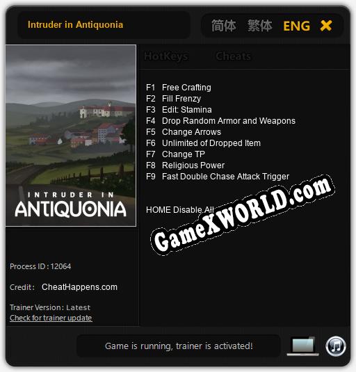 Intruder in Antiquonia: Читы, Трейнер +9 [CheatHappens.com]