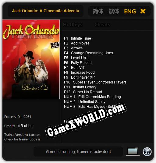 Jack Orlando: A Cinematic Adventure Directors Cut: ТРЕЙНЕР И ЧИТЫ (V1.0.55)