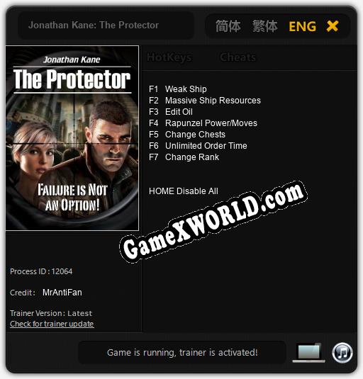 Jonathan Kane: The Protector: Трейнер +7 [v1.3]