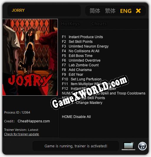 JORRY: Читы, Трейнер +15 [CheatHappens.com]