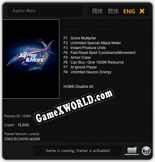 Jupiter Mars: Читы, Трейнер +8 [FLiNG]