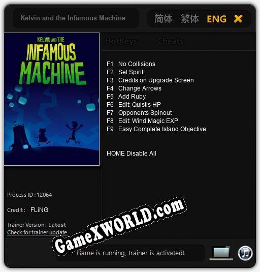 Kelvin and the Infamous Machine: ТРЕЙНЕР И ЧИТЫ (V1.0.43)