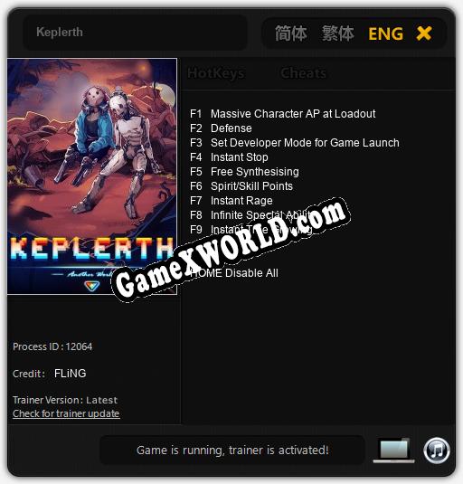 Трейнер для Keplerth [v1.0.3]