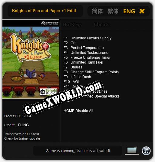 Трейнер для Knights of Pen and Paper +1 Edition [v1.0.4]