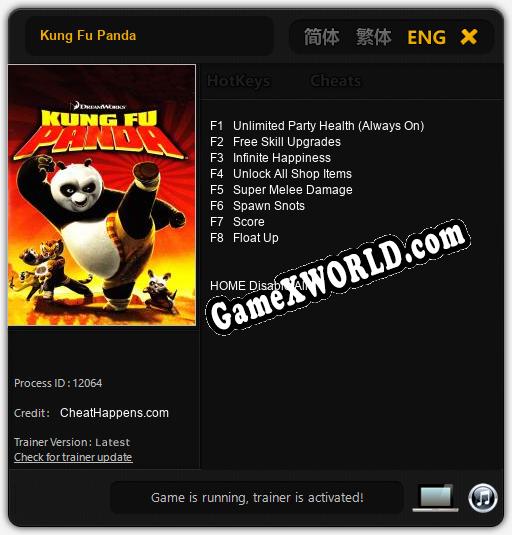 Трейнер для Kung Fu Panda [v1.0.1]