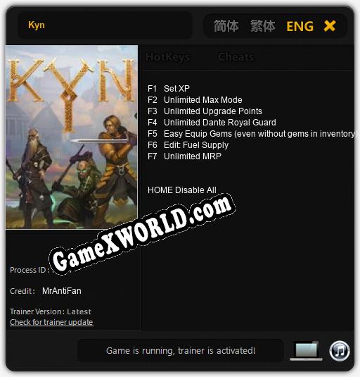 Kyn: Трейнер +7 [v1.2]