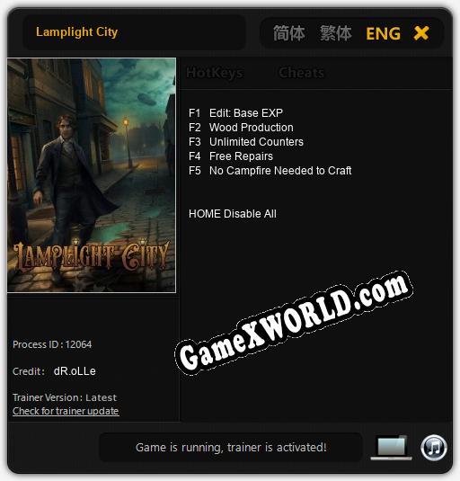 Трейнер для Lamplight City [v1.0.1]