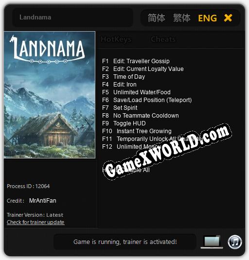 Landnama: Читы, Трейнер +12 [MrAntiFan]