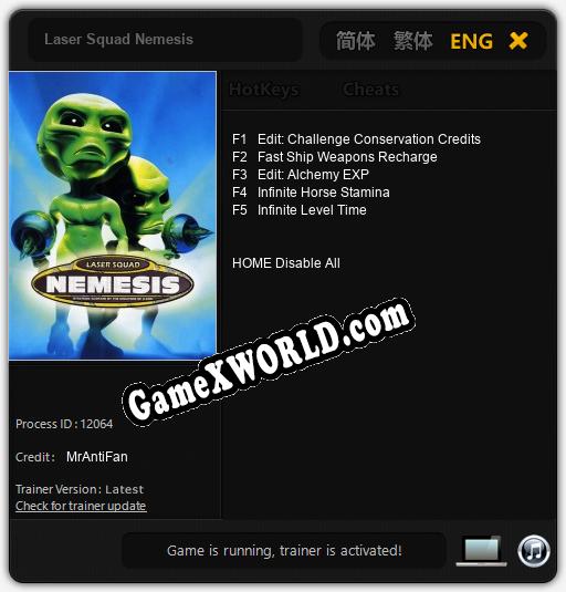 Laser Squad Nemesis: Трейнер +5 [v1.9]