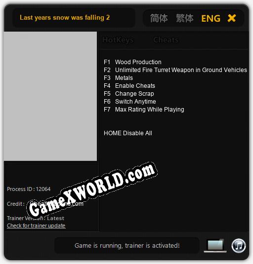 Трейнер для Last years snow was falling 2 [v1.0.3]