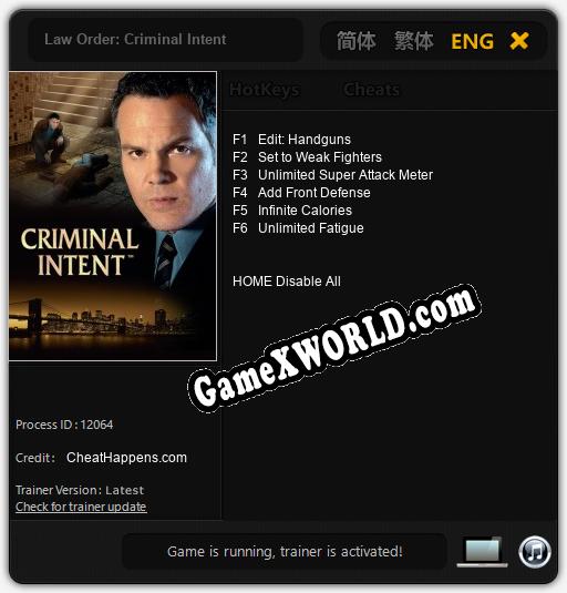 Law Order: Criminal Intent: Трейнер +6 [v1.9]