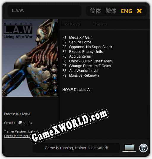 Трейнер для L.A.W. [v1.0.2]