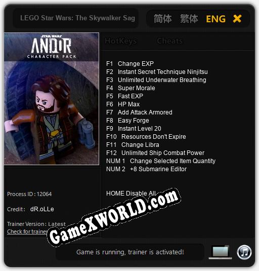 Трейнер для LEGO Star Wars: The Skywalker Saga Andor [v1.0.2]