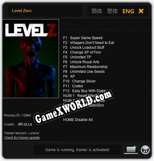 Level Zero: ТРЕЙНЕР И ЧИТЫ (V1.0.9)