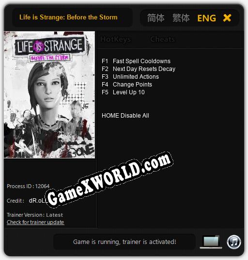 Life is Strange: Before the Storm: Трейнер +5 [v1.5]