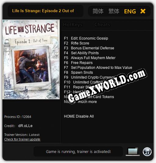 Life Is Strange: Episode 2 Out of Time: Читы, Трейнер +14 [dR.oLLe]