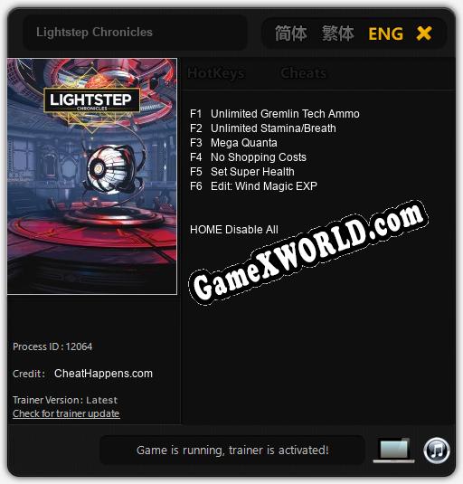 Трейнер для Lightstep Chronicles [v1.0.7]