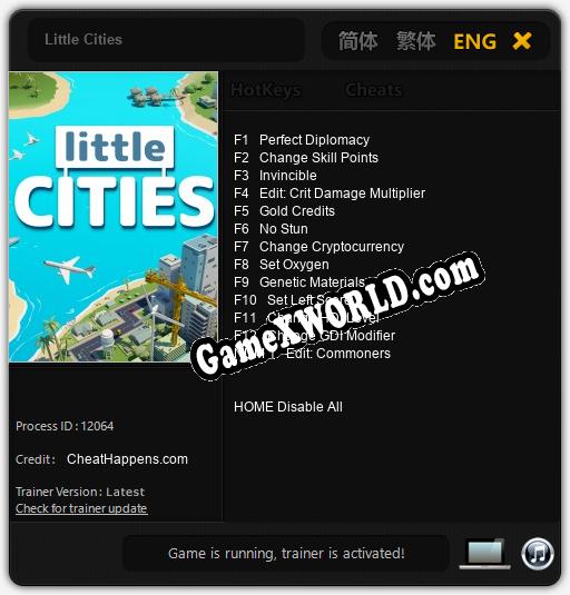 Трейнер для Little Cities [v1.0.9]