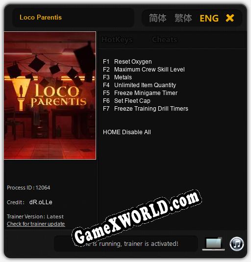 Трейнер для Loco Parentis [v1.0.4]