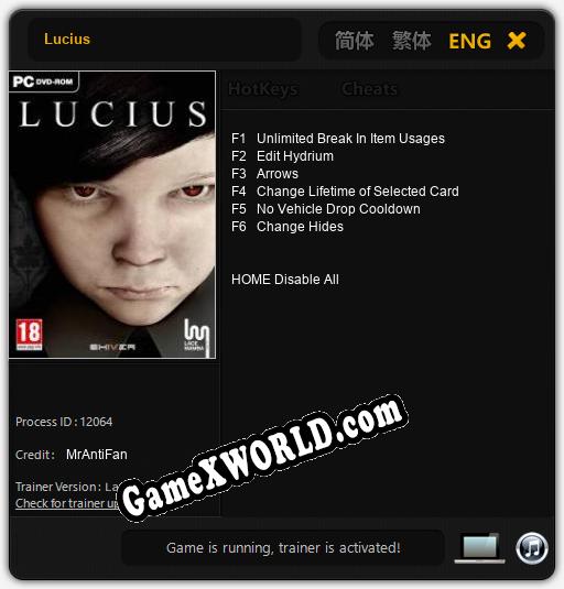 Lucius: Трейнер +6 [v1.9]