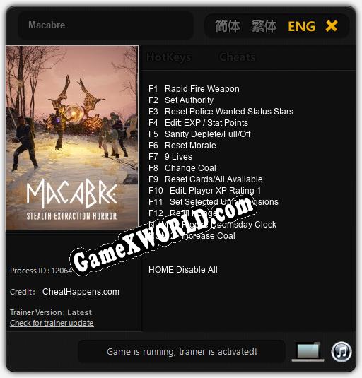 Трейнер для Macabre [v1.0.5]