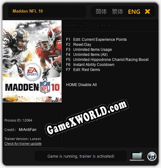 Madden NFL 10: Трейнер +7 [v1.4]