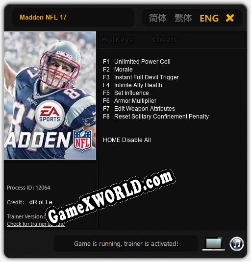 Madden NFL 17: Трейнер +8 [v1.9]