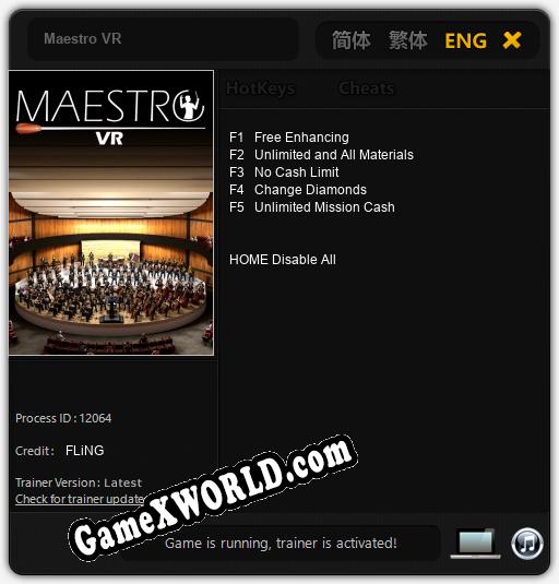 Maestro VR: Трейнер +6 [v1.7]